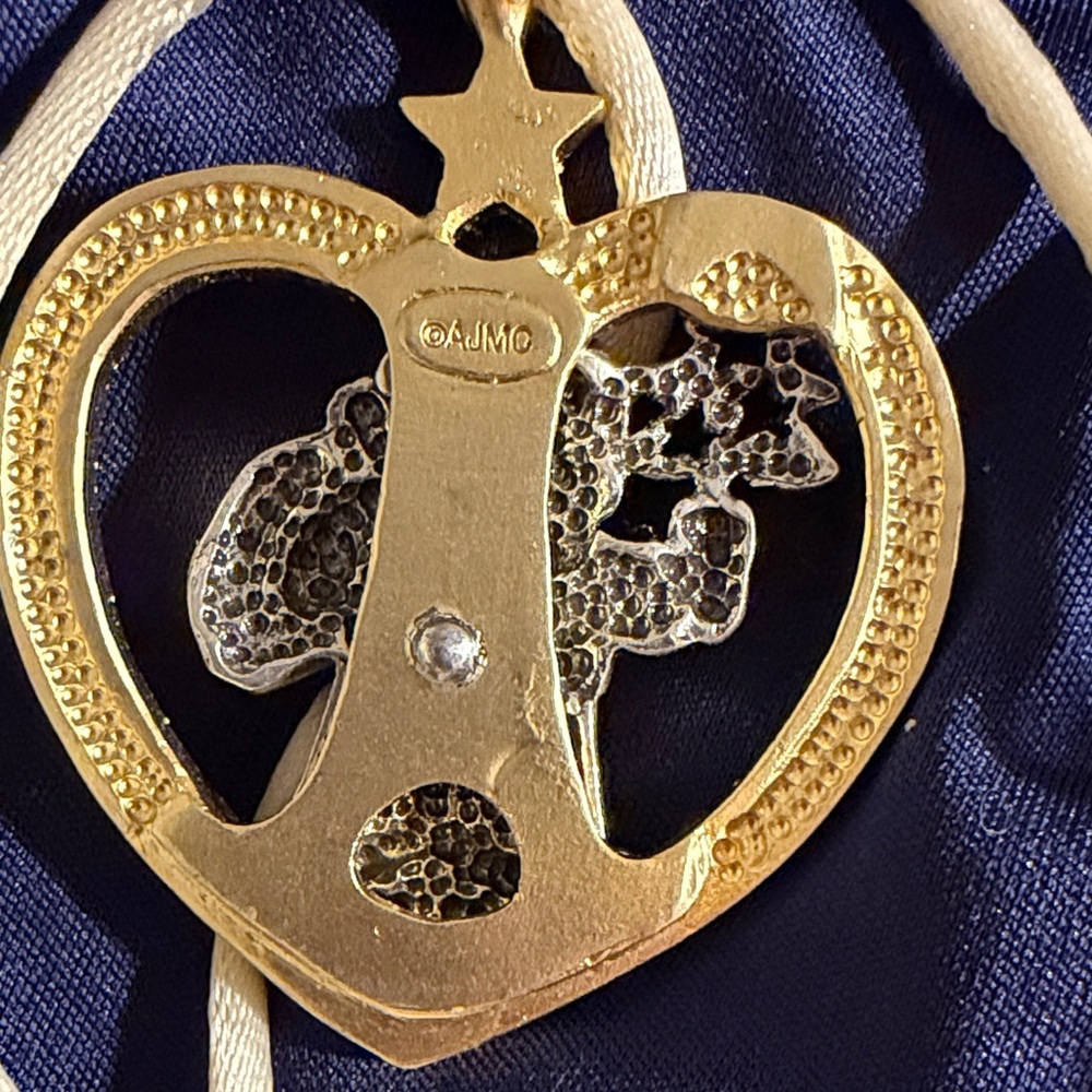 Santa Pendant Necklace with Cream Cord - Picture 3 of 3